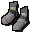 Charred white boots