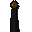Black candle (lit)